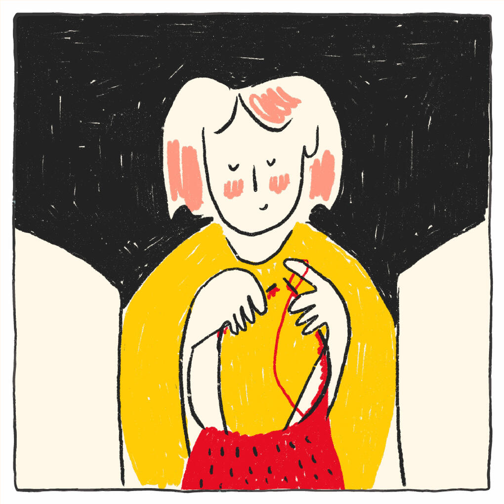 Knitting in public (Personal) Melissa Martin - Illustrator & Artist