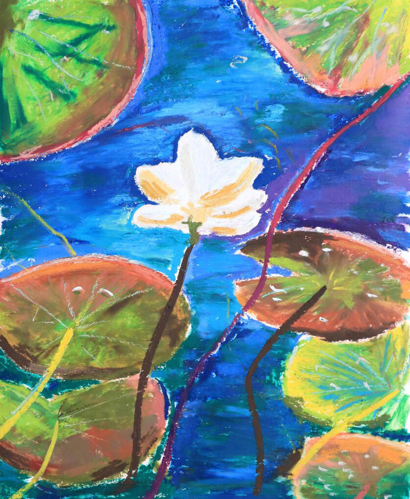 Lily pads (Personal) Melissa Martin Artist - oil pastel painting